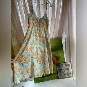 Esther & Co. Blue Floral Slit Dress